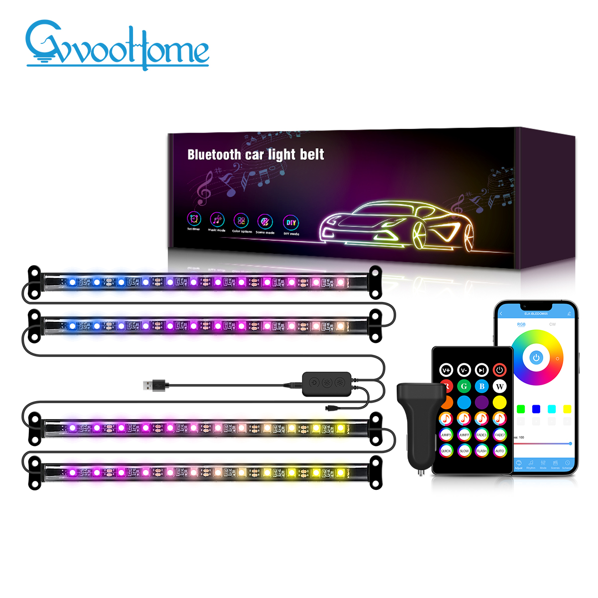 HCP014 蓝牙汽车氛围灯