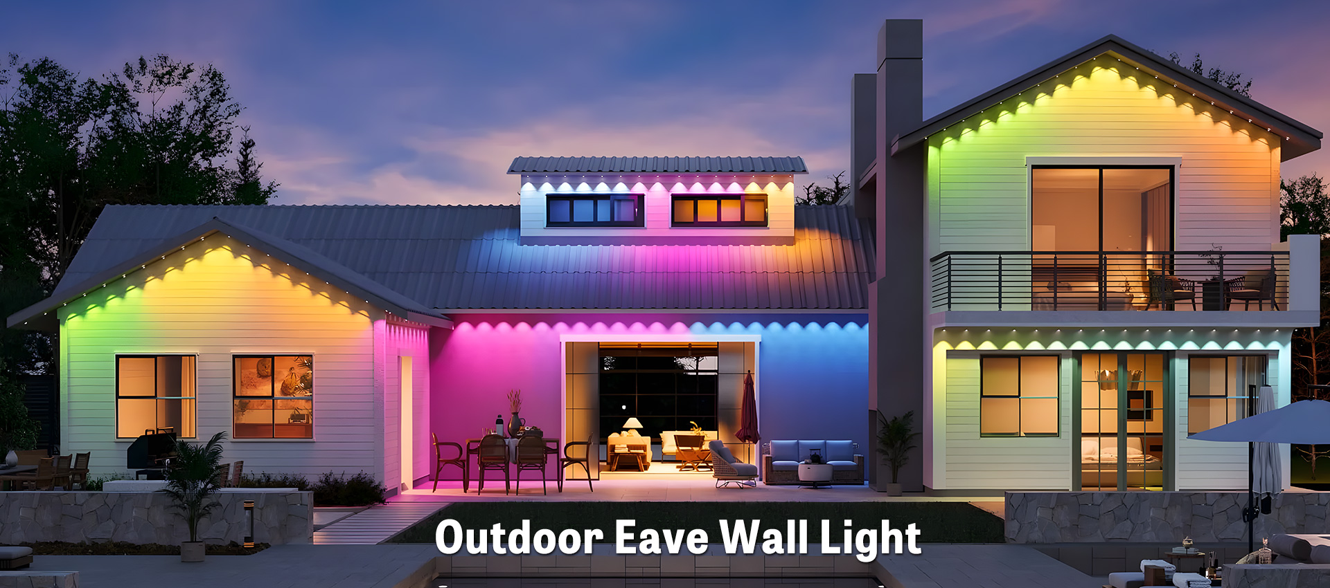 Outdoor waterproof eave light
