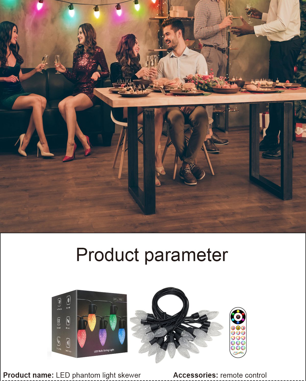 LED phantom light skewer